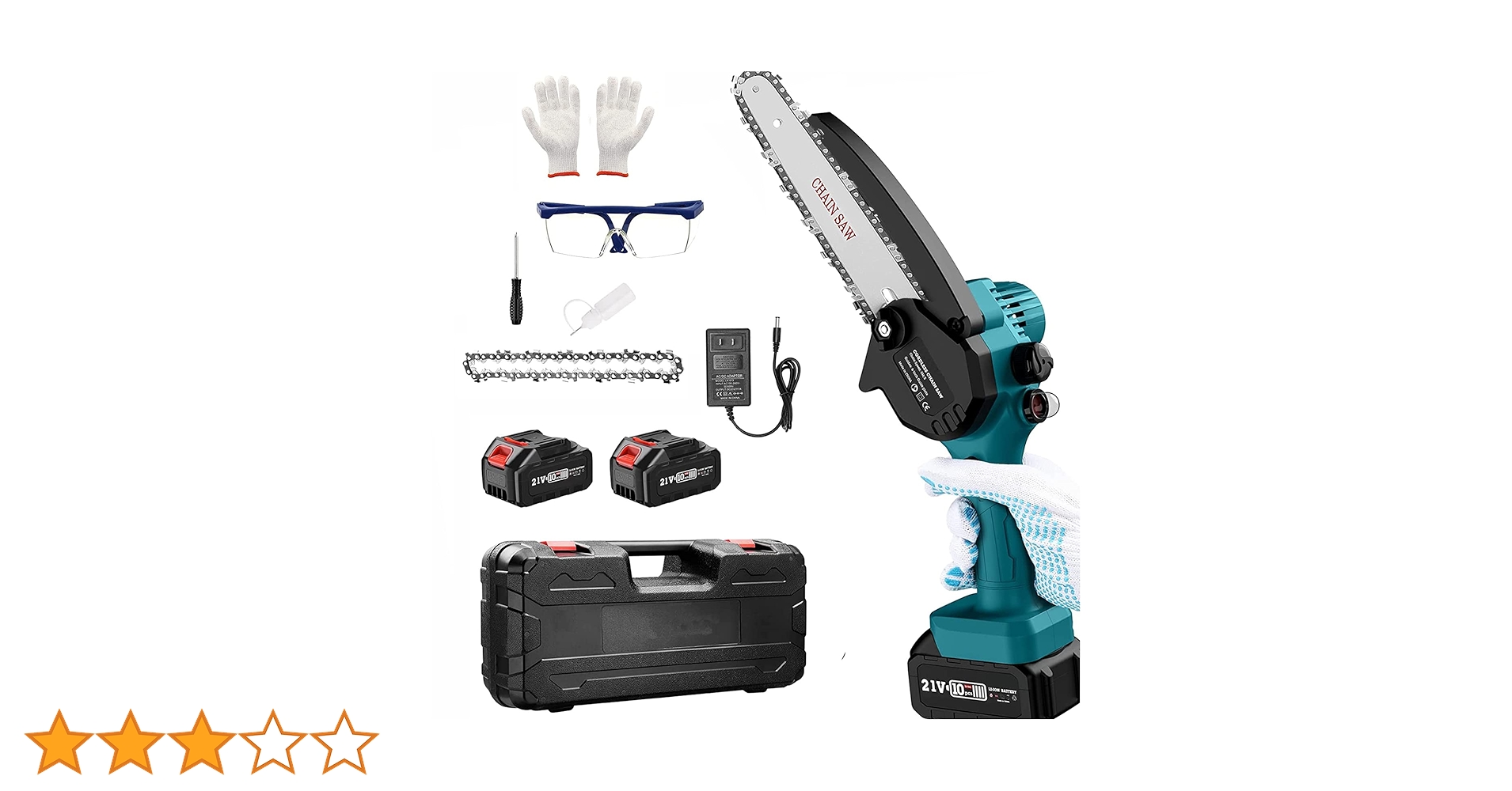 KUAMOO 充電式チェーンソー  8インチ  電池パック×2個PSE安全認証済 Amazon | KUAMOO 充電式チェーンソー 電動チェーンソー 小型